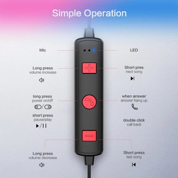 TG Floveme In-Ear Headset, Bluetooth, 4 timers spilletid - Sort Sort