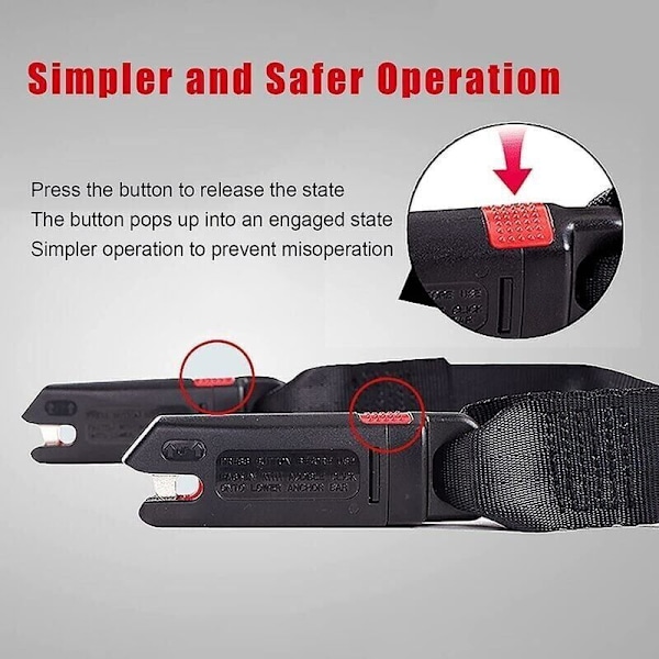 Isofix-stropp for generelt barnesete, Isofix-belte Ltuikhq Ett-knapps betjening Myk polyester Svart 1,6 m Styrke 15000N..DEBUNS
