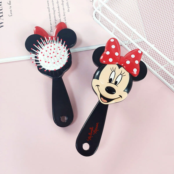 TG Disney Minnie Mouse Comb Airbag Massasje Kam Detangler Dettangling Hårborste Lockigt Tjockt Långt Tunt Torrt Vått hår