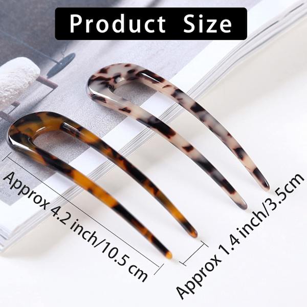 2-pack Franska Stil Cellulosa Acetat Sköldpadds U-formade