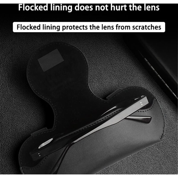 Auton aurinkosuojan lasipidike, PU-nahkainen autolasikotelo, magneettinen lasipidike autoon, yleiskäyttöiset auton sisätilan lisävarusteet, autoihin (musta)