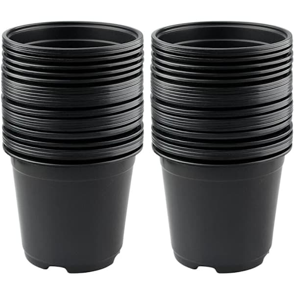 50-pak 15 cm sorte plastpotter til sukkulenter, grøntsager og stiklinger KLB
