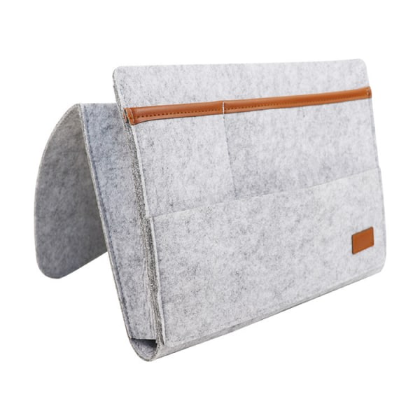 Förvaringsväska filt hängande väska vid sängkanten, sängväska, hemlagringsväska, grå