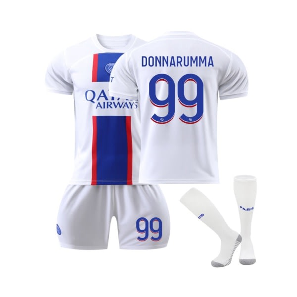 (Juventus 22/23 bortatröja Donnarumma No.99 fotbollströja 3-delade kit navetta Vuxna 24(140-145CM)