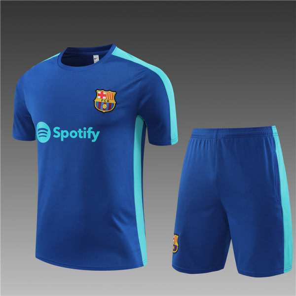 23-24 Ny säsong Barcelona kortärmad tröja för vuxna/barn blå 22 blå 22