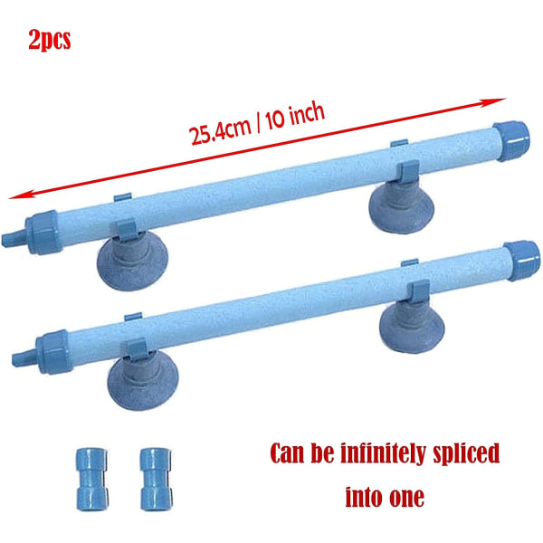 2 dele luftbubblor luftningsrør, bubbelstenspumpetilbehør, syrgaspumpestillbehør til akvariepumper og hydroponics 10 tum Blå