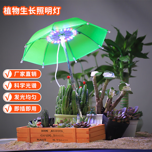 Enkel ny USB-växtlampa LED-växtlampa för hemmet inomhus, fyllnadsljus för blommor i kruka, solskydd green Direct plug basic model