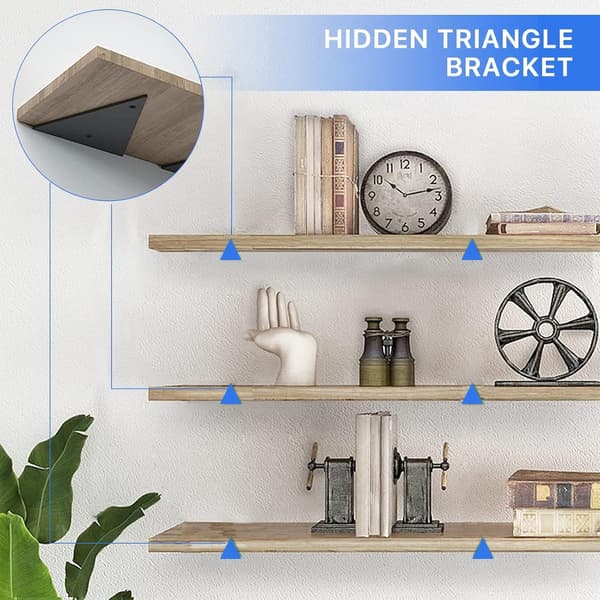 Hyllkonsoler - 4 Stycken - Triangel Hyllkonsol - Väggkonsoler - 80*100mm - Stål - Osynlig - Triangulär - Inkl. Monteringsmaterial