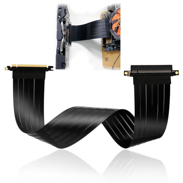 Gen3.0 PCI-E 16x til 16x Riser Extender PCIe Mining-kabel til ENTHOO Evolv Shift PH-ES217E/XE PK-217E/XE ITX-moderkort 90 grader 20CM