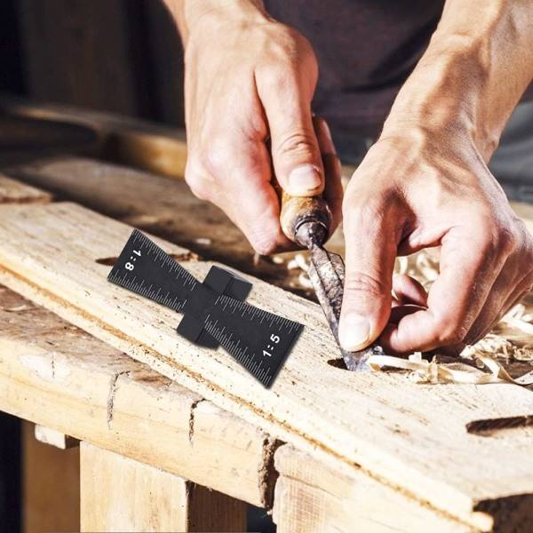 Halkastjärtsmerkki Halkastjärtsviivain Mittari 1:5/1:8 Halkastjärtsmerkintämittari Merkkilaite asteikolla halkastjärtsmalli puuntyöstöön