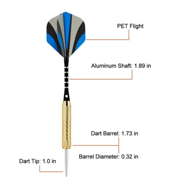 15 stk 18g Professionelle Stålspids Dart Aluminiumskaft Hårde Dart Metal Nål