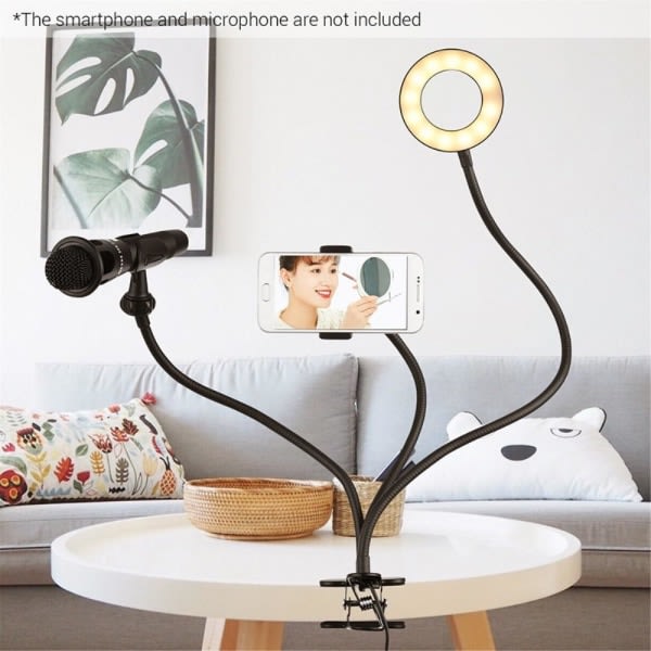 Selfie Ring Light Hållare Lazy Bracket LED-ljus Live Stream Multifärg