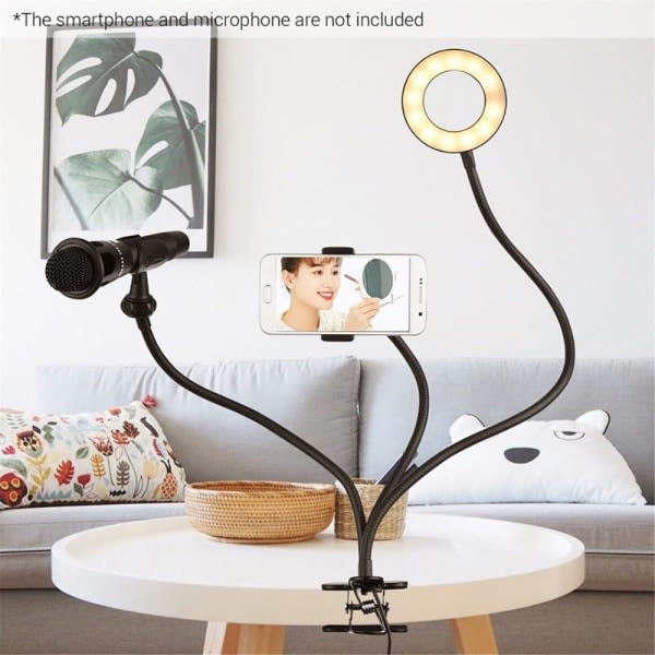 Selfie Ring Light Hållare Lazy Bracket LED-lys Live Stream multifarve