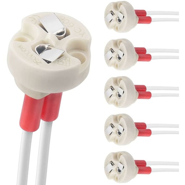 Bi-Pin Base, G4, GU5.3, G6.35, GY6.35, GX5.3 MR16, GZ4 MR11, Halogen Glødelampe Sokkel Keramisk Hus Lampeholder (6 stk.)