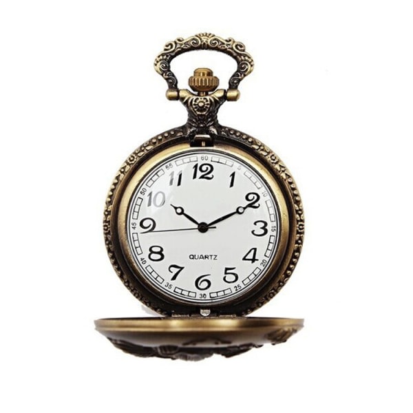 TG Vintage klokke tre hestekvarts klokke med kjede,