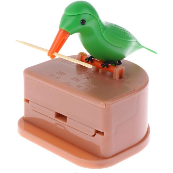Galaxy Bird Tandpetare Dispenser hackspett Tandpetare Case Håndpresser Automatisk tandpetarlåda, grøn+rosa Grön + Rosa