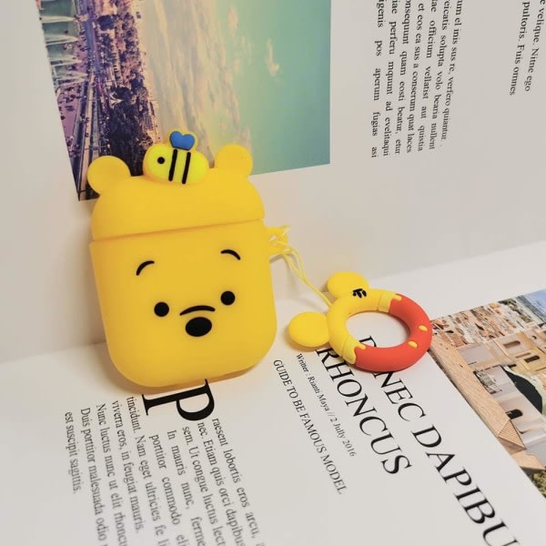 TG Kompatibel Airpod Case 1&2 Winnie, Sød Kawaii Tegneserie 3D Sil