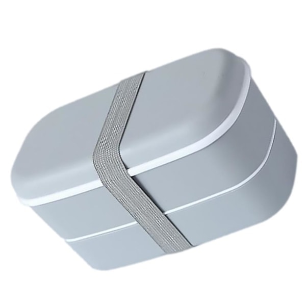 1 setti kaksoiskerroksinen lounaslaatikko Bento Box lounasastiat opiskelijoille ja työntekijöille (15,5 x 8,5 cm, harmaa)