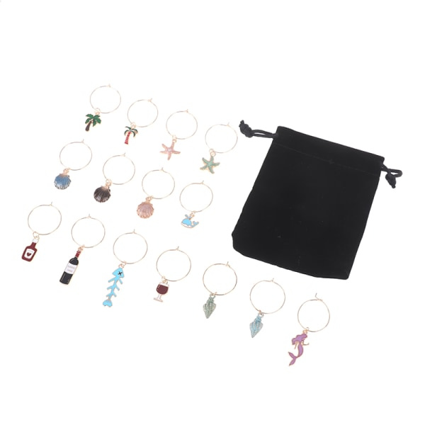 15 stk Vinglas Charms Markører Tags Identifikation Vin Bachelorette Onesize