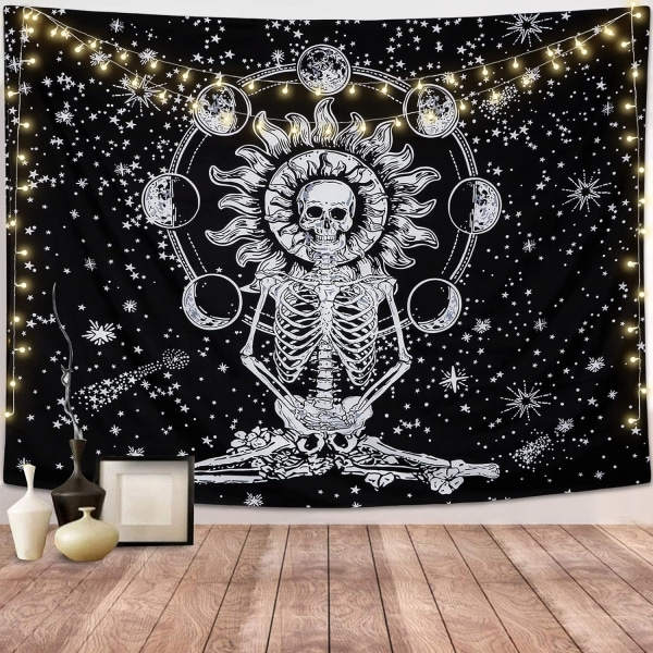 (Skalle, M / 148x200cm) Skalle Vægtapeter Meditation Gobelæng S