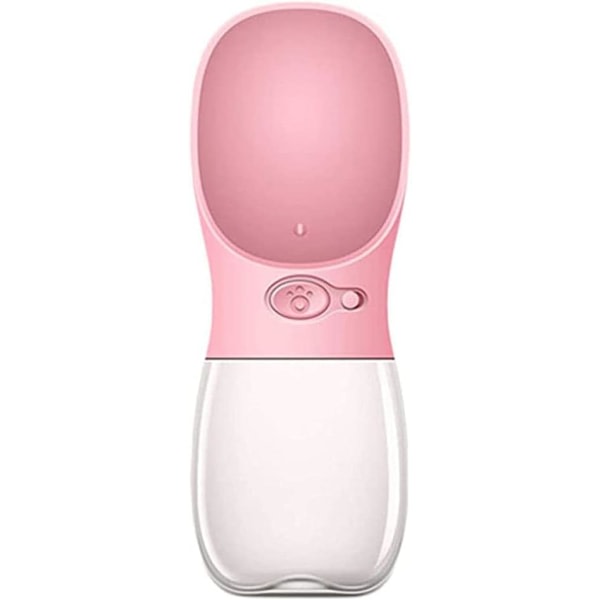 Hundvattenflaska, 350 ml husdjursdricksflaska, bärbar vattenflaska för husdjur, dricksflaska för hundkatt för utomhusvandringsresor (rosa)