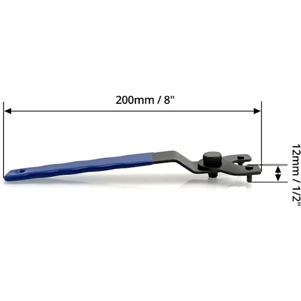 Universell Vinkelsliper Nøkkel 10-46mm, for Slipere Erstatt Disker, Justerbar Pinnede Nøkkel for Vinkelslipere
