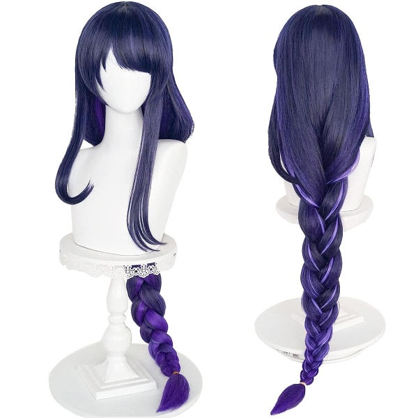 TG Shogun Cosplay Parykk for Genshin Impact Spill Lilla Ombre Lang