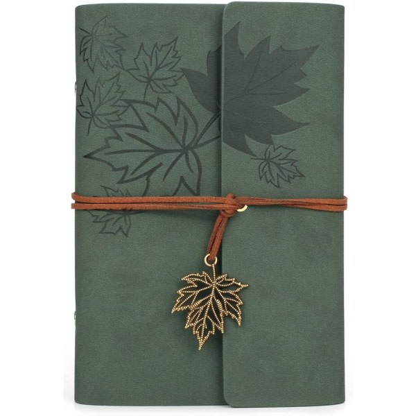 Läder Writing Journal Notebook, Maleden Classic Spiralbunden