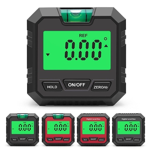 Bärbar LCD Magnetisk Gradvinkelmätare Vattenpass Digital Vinkelmätare Inclinometer för Bilreparation Red No Soak Water