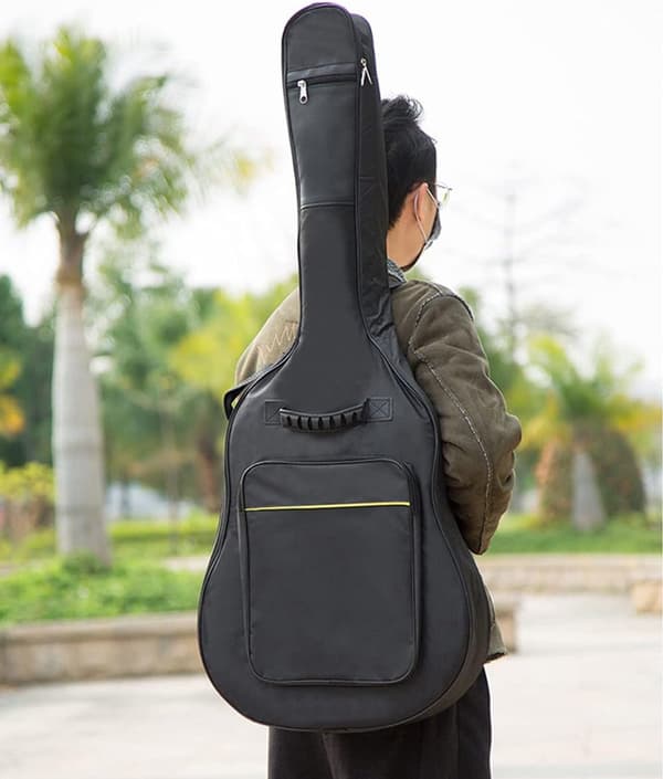 Klassisk gitarkasse - Akustisk gitarkasse - Ryggsekk med utvendig lomme og håndtak - Gitarryggsekk - Gitarkasse - Polstret - Vanntett