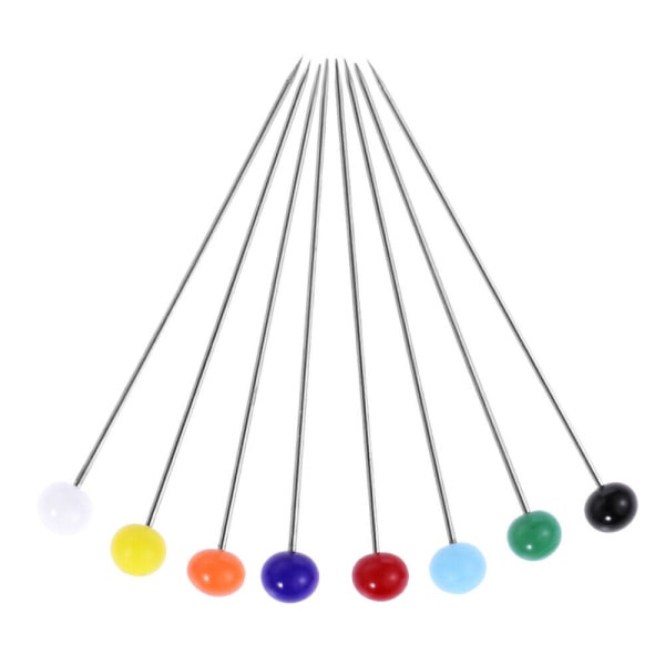 200 kpl lasinappulaisia ​​monivärisiä ompeluneuloja DIY-ompelu- ja käsityöprojekteihin (4 mm + 34 mm