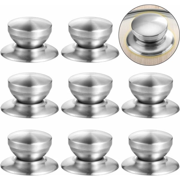 Ersättningsknopp Lås Handtag Universal Knopp Gryta Handtag Lock Värmebeständigt Pan Lock Knopp Rostfritt Stål Lås Utbyte Knopp 8 st.