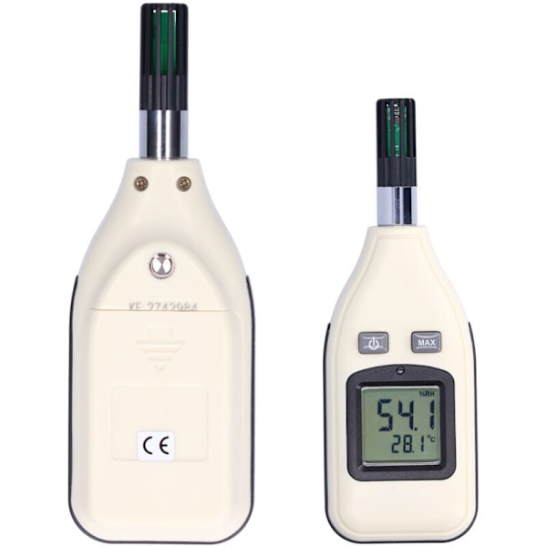 DEBUNS Digital Termometer Hygrometer Hög Noggrannhet Temperatur Luftfuktighetsmätare med Bakgrundsbelyst LCD-skärm (Batteri Ingår Ej)