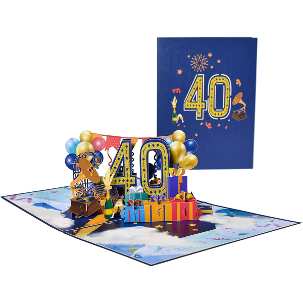 TG 40 år gammalt 3D-födelsedagskort - Handgjort födelsedagskort - 18 år