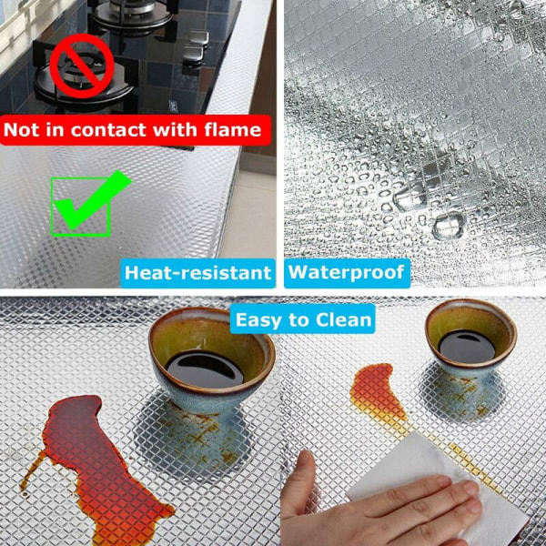 Aluminiumfoliedekal Självhäftande silverfolietapet Köksfoliedekal Rulle vattentät och oljetät romb 40x50