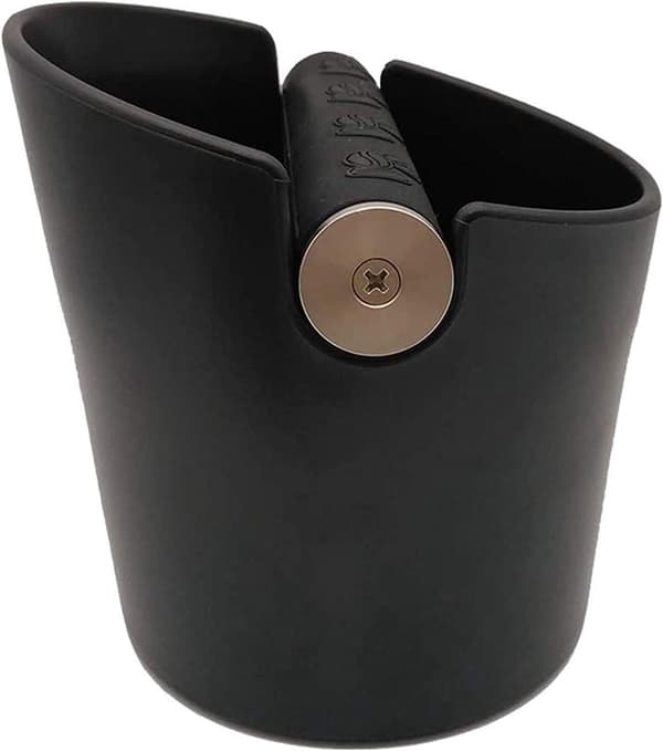 Kaffebankeboks, ABS-grutbeholder med avtakbar gummistang, sklisikker base for espressomaskiner, svart, 12 cm