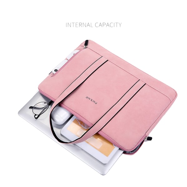 Laptopveske, veskeetui for bærbare datamaskiner, sideglidelås, håndveske for bærbare datamaskiner, notatbok, reiseoppbevaring, koffert, 13'' 14'' 15,6 tommer, lyseblå, 16 tommer