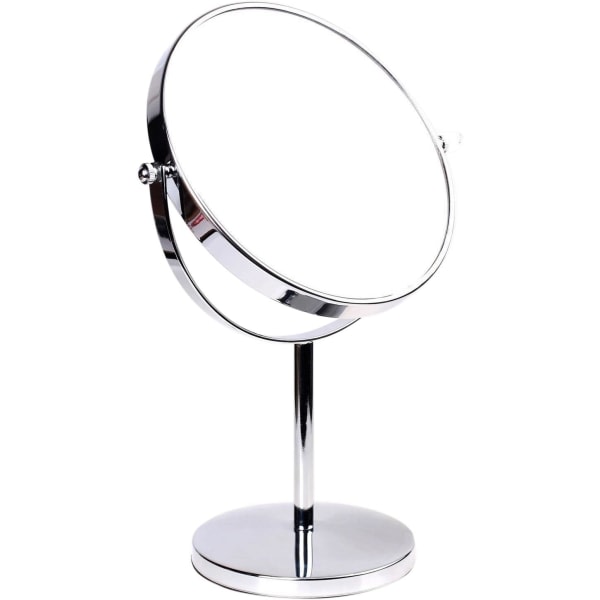 Sminkspegel, 2x förstoring, 8cm diameter, dubbelsidig bordsspegel