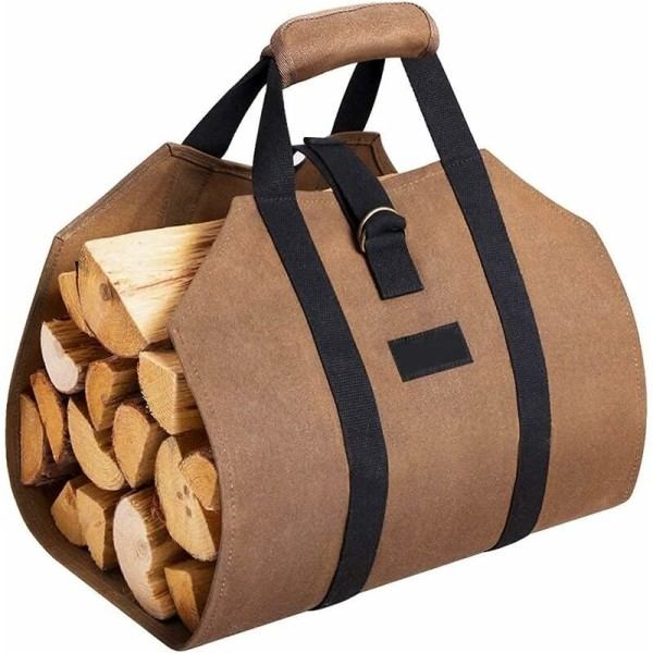 Vedkorg og vedpose Vedstocksholder Canvas Peis Tre