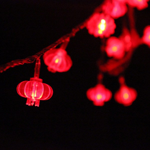 Nyårslyktor blinkande ljus strängljus Nyårshänge Vårfest röda lykta ornament—röd3 meter 20 lampor,