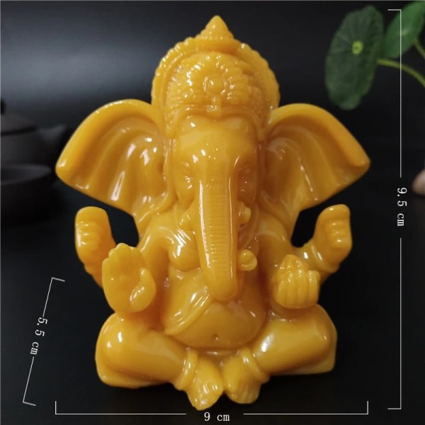 Bronsefarget Ganesha Buddha-statue Ornament Harpiks Håndverk Elefant Hindu Gud Skulptur Figurer Hjeminnredning Buddha-statuer