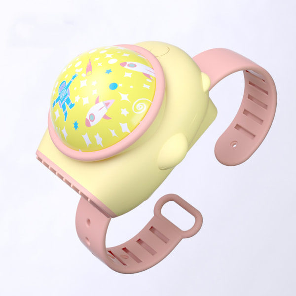 Kannettava Mini-tuuletin Piirretty Kello Muotoinen USB Latautuva Tuuletin 1 Kpl