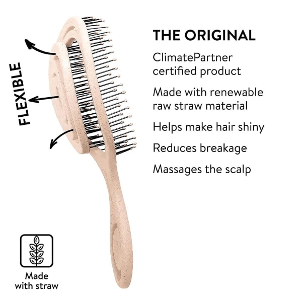 TG Spiral hårborste utan att dra, lösgörande borste Lämplig för lockar Långt hår av kvinnor, män, barn, hårbottenmassageborste Beige