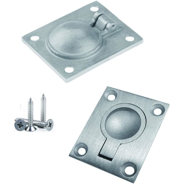 2 stk Ringspolning draghandtag Rustfrit stål luckelyftare flush H