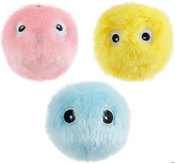 Interactive Cat Toy - Multicolor - 3 pcs - Bird Sounds, Frogs, Crickets - Plush - 5x5cm