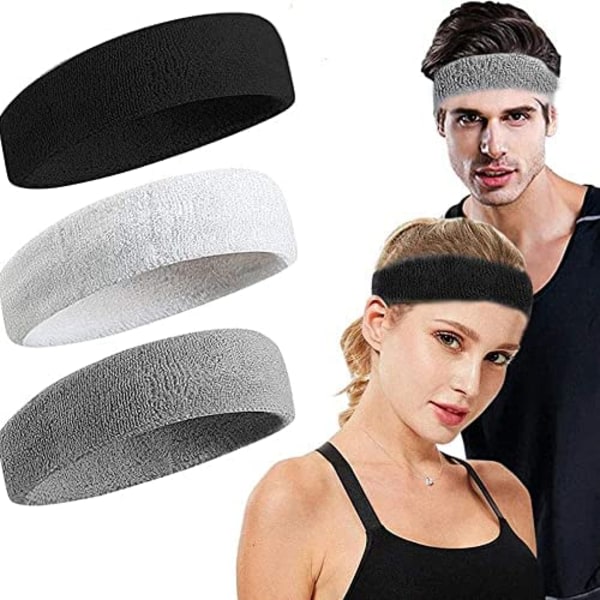 3 st Sports Elastisk beskyttelsende pannband Stickat pannband Håndduk Materiale Yoga pannband Andas og svettabsorberende