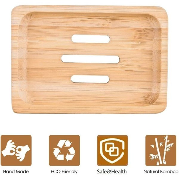 Galaxy 2 st naturligt bambu trä tvål tvål box, för kök badrum tvål svamp