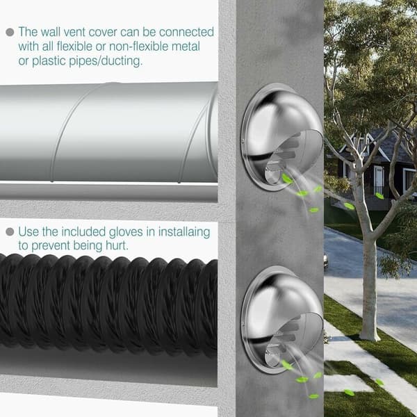 100 mm rund ventilationsrist, emhætte ventilationsrist, rund hætte lavet af 304 rustfrit stål med net