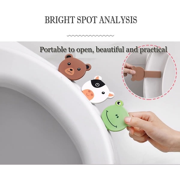 5-osainen wc-kannen avaaja Kannettava wc-kahva Kannen avaaja Piirretty itseliimautuva koukku Lippa wc-kannen avaaja