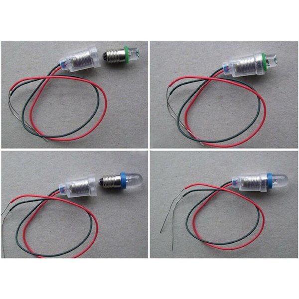 10 st E10 Lampfot LED Skruvmontering Små Glödlampshållare Ljussockel med Kabel för Experiment Krets Hem Elektriska Testtillbehör